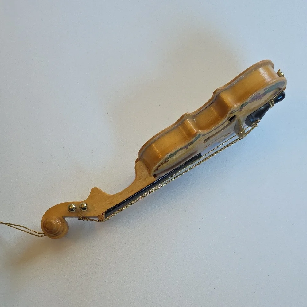 San Francisco Music Box Decorative Violin Ornament Plays 